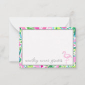 Kleurrijke Flamingo gepersonaliseerde briefkaarten (Voorkant)