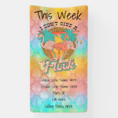 Kleurrijke Flamingo geven geen kudde cruisedeur Spandoek (Verticaal)