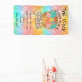 Kleurrijke Flamingo geven geen kudde cruisedeur Spandoek (Insitu)