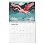  kleurrijke flamingo illustraties kalender (Feb 2027)
