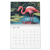  kleurrijke flamingo illustraties kalender (Mar 2027)