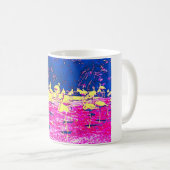Kleurrijke Flamingo Ontwerp Beker Koffiemok (Voorkant rechts)