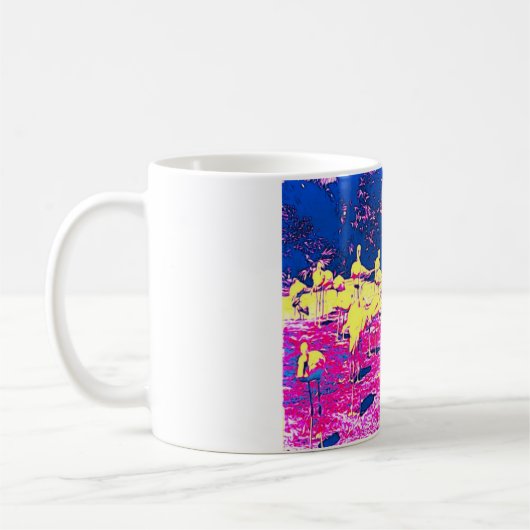 Kleurrijke Flamingo Ontwerp Beker Koffiemok (Links)
