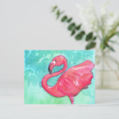 Kleurrijke flamingo Paining Post Card Briefkaart (Staand voorkant)
