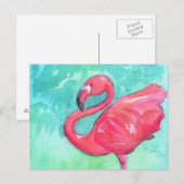 Kleurrijke flamingo Paining Post Card Briefkaart (Voorkant / Achterkant)