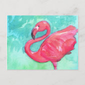 Kleurrijke flamingo Paining Post Card Briefkaart (Voorkant)