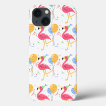 Kleurrijke Flamingo Party Patroon Telefoon Wallpap