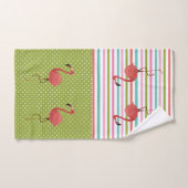 Kleurrijke flamingo tropische strepen Polka Dot Bad Handdoek (Handdoek)
