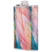 Kleurrijke flamingo veren heupfles (Links)
