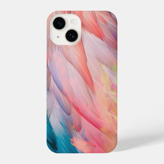 Kleurrijke flamingo veren iPhone hoesje (Achterkant)