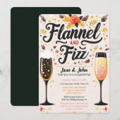 Kleurrijke Flanel en Fizz Bubbly Drink Party Kaart (Voorkant / Achterkant)
