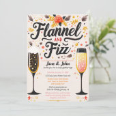 Kleurrijke Flanel en Fizz Bubbly Drink Party Kaart (Staand voorkant)