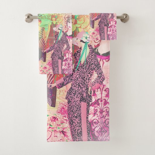 Kleurrijke flappers bad handdoek (Insitu)