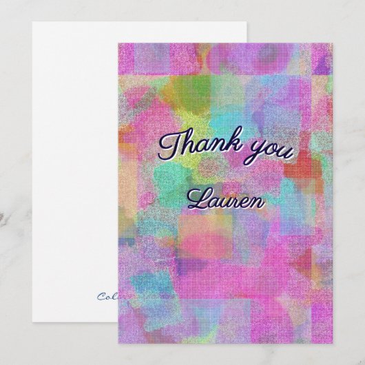 Kleurrijke flat dank u kaart (Voorkant / Achterkant)