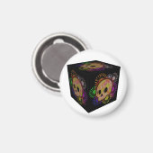 Kleurrijke flesontsteking Waterverf kubus Magneet (Voorkant / Achterkant)