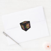 Kleurrijke flesontsteking Waterverf kubus Ronde Sticker (Envelop)