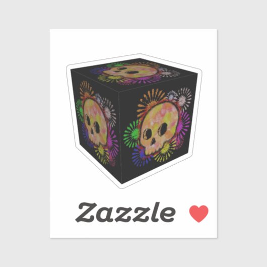 Kleurrijke flesontsteking Waterverf kubus Sticker (Vel)