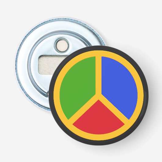 Kleurrijke flessenopening voor gebarentaal button flesopener (Voorkant)