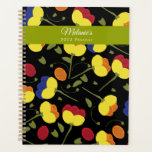 Kleurrijke flessenpapaver botanische naamplanner planner<br><div class="desc">Handtekening kleurrijk flessenpatroon</div>