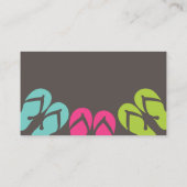 Kleurrijke flip flop sandalen tropische persoonlij visitekaartje (Achterkant)