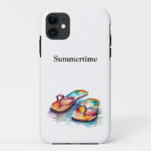 Kleurrijke flips flops waterverf aanpasbaar Case-Mate iPhone case (Achterkant)