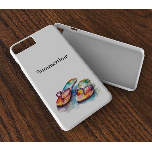 Kleurrijke flips flops waterverf aanpasbaar Case-Mate iPhone case