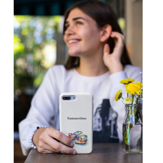 Kleurrijke flips flops waterverf aanpasbaar Case-Mate iPhone case