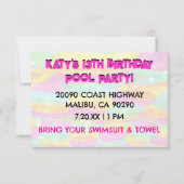 Kleurrijke Floaties 13e verjaardag Pool Party Kaart (Voorkant)