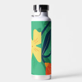 Kleurrijke Flora en olievlek met geel op groen Waterfles (Rechts)