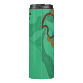 Kleurrijke Flora en olievlek rood op groen Thermosbeker (Achterkant)