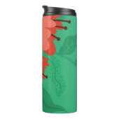 Kleurrijke Flora en olievlek rood op groen Thermosbeker (Geroteerd rechts)