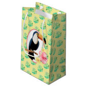 Kleurrijke flora en tropische flora en flesjeszak klein cadeauzakje (Achterkant Gekanteld)