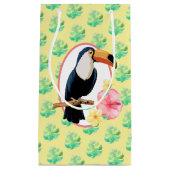 Kleurrijke flora en tropische flora en flesjeszak klein cadeauzakje (Voorkant)