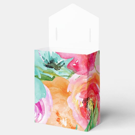 Kleurrijke flora Modern Rustic Botanical Kraft Bedankdoosjes (Geopend)