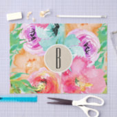 Kleurrijke flora Modern Rustic Botanical Kraft Tissuepapier (Craft)