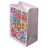 kleurrijke flora Pasen Eieren Naam Medium Cadeauzakje (Achterkant Gekanteld)