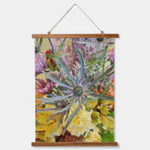 Kleurrijke flora Thistle en Flowers Botanisch Hangend Wandkleed (Voorkant)