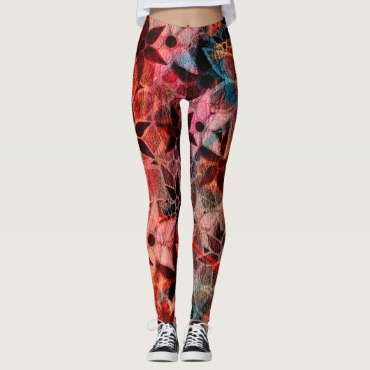 Kleurrijke Floral #3 Leggings (Voorkant)