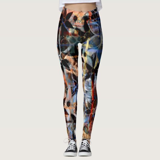 Kleurrijke Floral #5 Leggings (Voorkant)