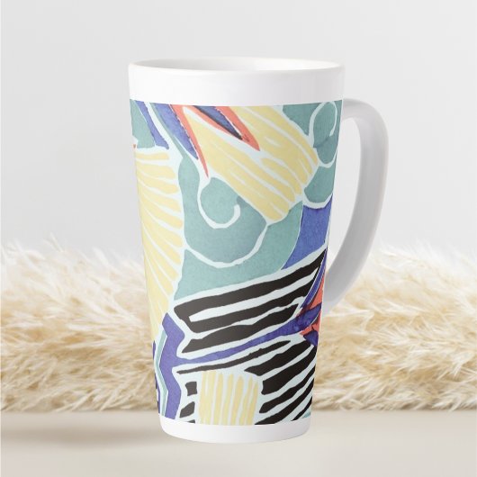Kleurrijke Floral Abstract Art Pattern van E.A. Sé Latte Mok
