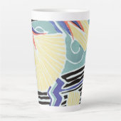 Kleurrijke Floral Abstract Art Pattern van E.A. Sé Latte Mok (Voorkant)