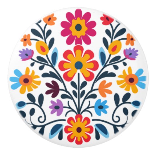 Kleurrijke Floral accent knop (Voorkant)
