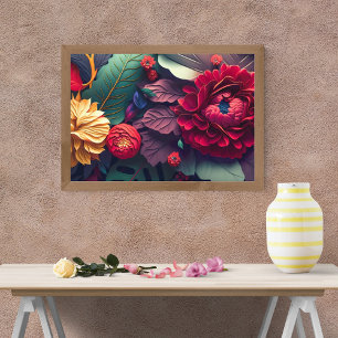 Kleurrijke Floral Art Foto Afdruk
