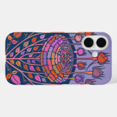 Kleurrijke  Floral Art in Paars en blauw Case-Mate iPhone Case (Achterkant (horizontaal))