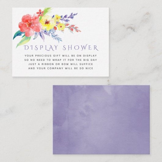 Kleurrijke Floral Baby shower Display Shower Informatiekaartje (Voorkant / Achterkant)