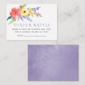 Kleurrijke Floral Baby shower Luier Raffle Informatiekaartje (Voorkant / Achterkant)