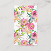 Kleurrijke Floral Baby shower Luier Raffle Ticket Informatiekaartje (Achterkant)