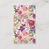 Kleurrijke Floral Baby shower Luier Raffle Ticket Informatiekaartje (Achterkant)