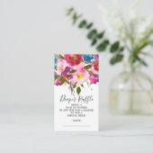 Kleurrijke Floral Baby shower Luier Raffle Ticket Informatiekaartje (Staand voorkant)