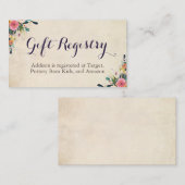 Kleurrijke Floral Baby shower Registry invoegen Ka Informatiekaartje (Voorkant / Achterkant)